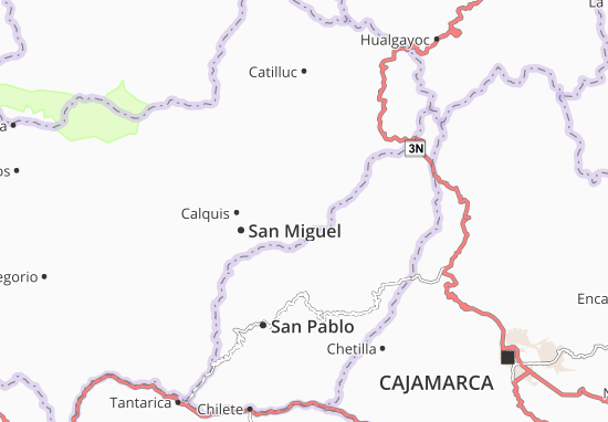 Karte Stadtplan San Silvestre de Cochán