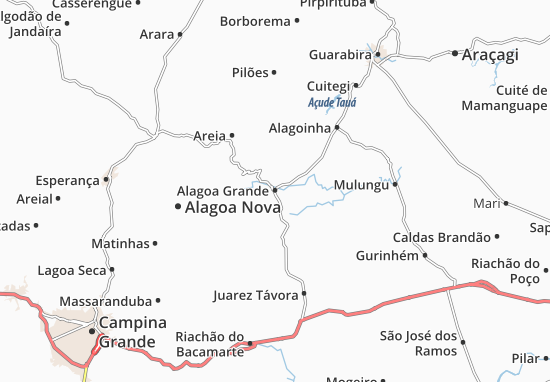 Karte Stadtplan Alagoa Grande