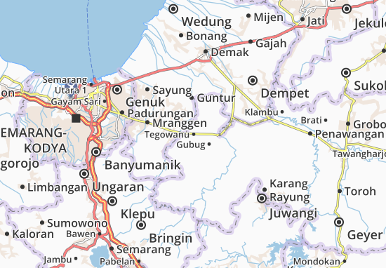 Karte Stadtplan Tegowanu