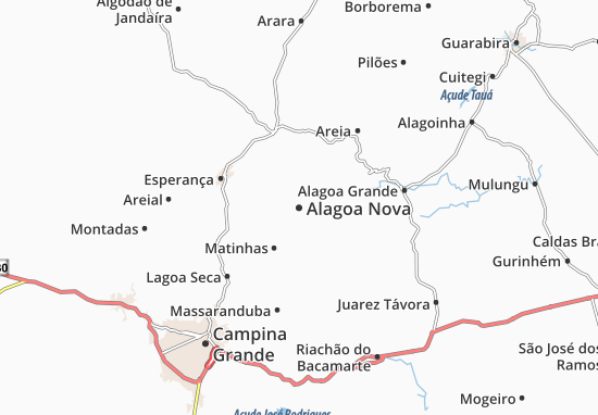 Karte Stadtplan Alagoa Nova