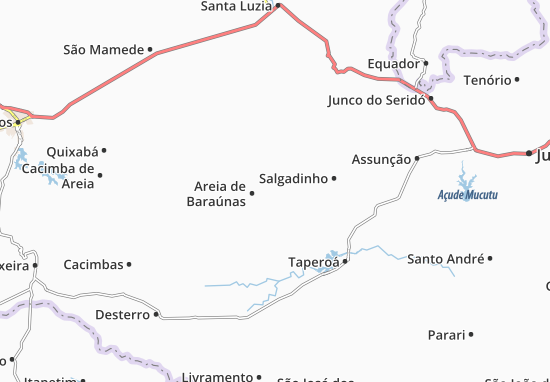 Karte Stadtplan Areia de Baraúnas