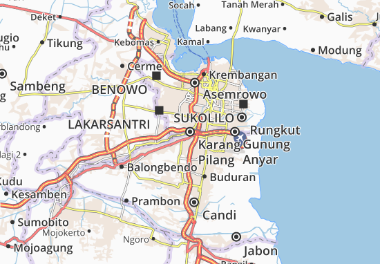 Karte Stadtplan Karang Pilang