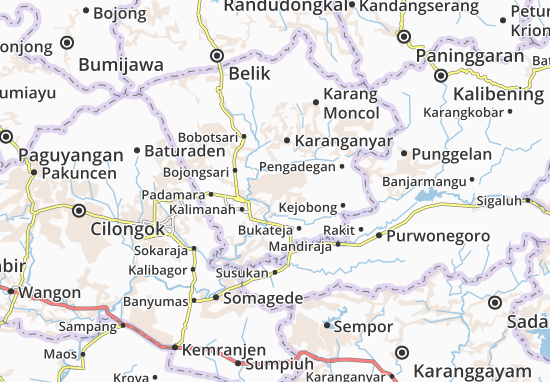 Kaligondang Map
