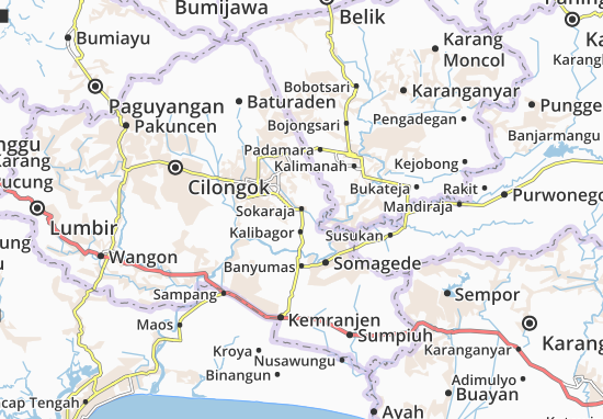 Karte Stadtplan Sokaraja