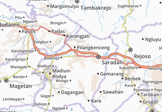 Karte Stadtplan Mejayan