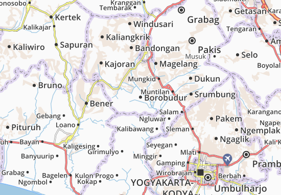  Carte  d taill e Borobudur plan Borobudur ViaMichelin