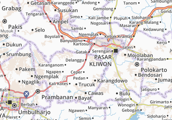Kaart Plattegrond Delanggu