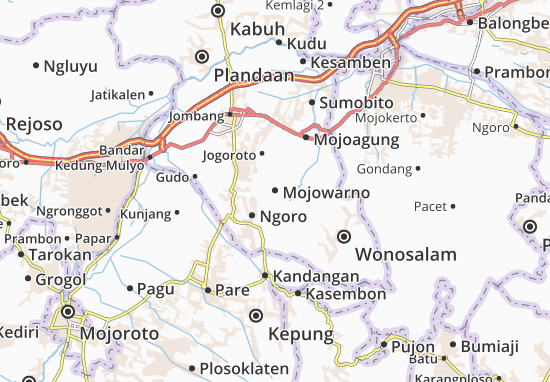 Karte Stadtplan Mojowarno