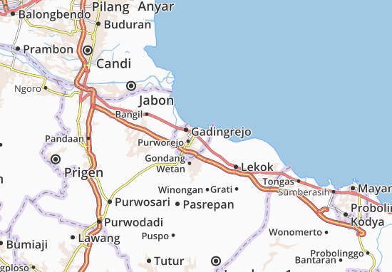 Karte Stadtplan Pasuruan-Kodya