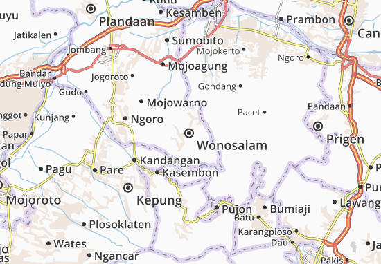 Karte Stadtplan Wonosalam