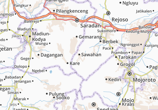 Kaart Plattegrond Sawahan