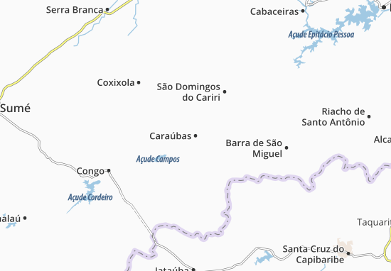 Kaart Plattegrond Caraúbas