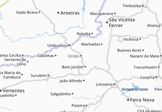 Kaart Plattegrond Orobó