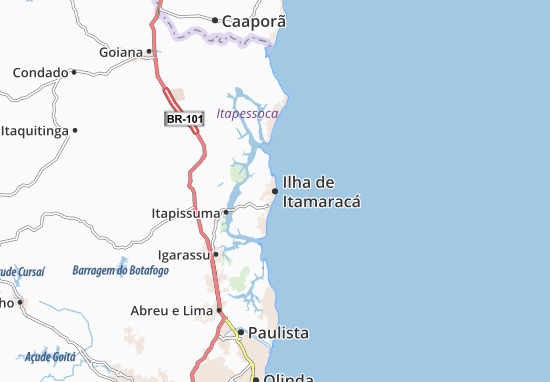 Kaart Plattegrond Ilha de Itamaracá