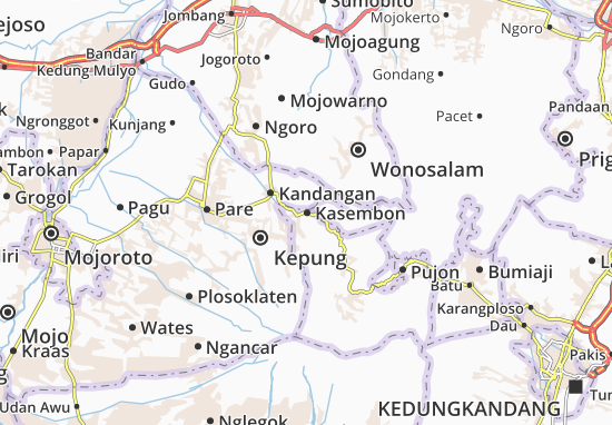 Kaart Plattegrond Kasembon