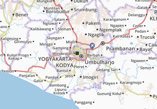MICHELIN Landkarte Yogyakarta  Stadtplan Yogyakarta  