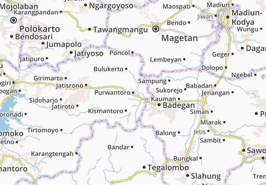 Karte Stadtplan Purwantoro