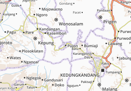 Karte Stadtplan Pujon