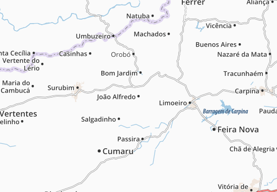 Kaart Plattegrond João Alfredo