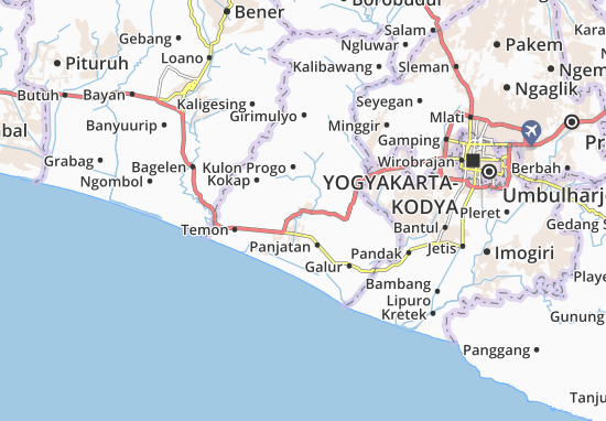 Kaart Plattegrond Kulon Progo