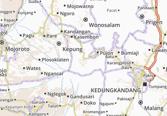 Karte Stadtplan Ngantang