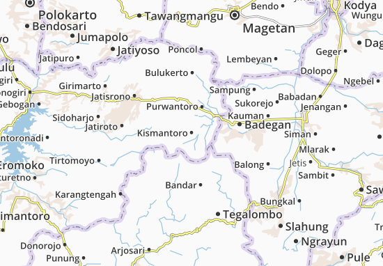 Kaart Plattegrond Kismantoro