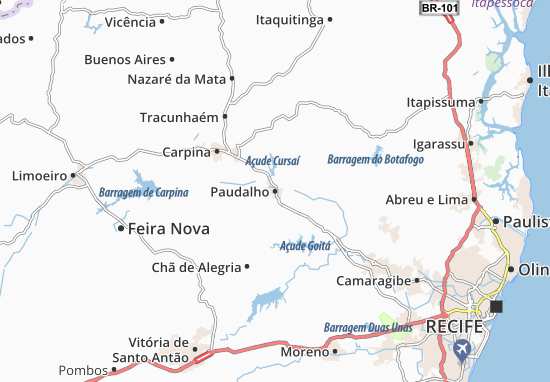Karte Stadtplan Paudalho
