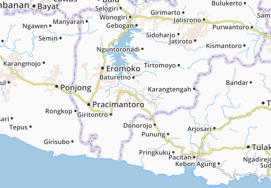 Kaart Plattegrond Giriwoyo
