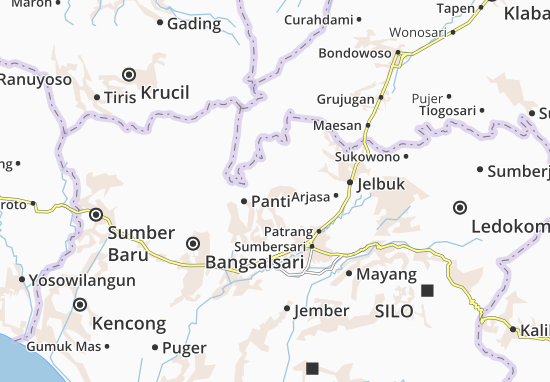 Karte Stadtplan Sukorambi
