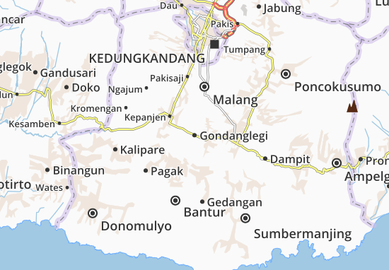 Karte Stadtplan Gondanglegi