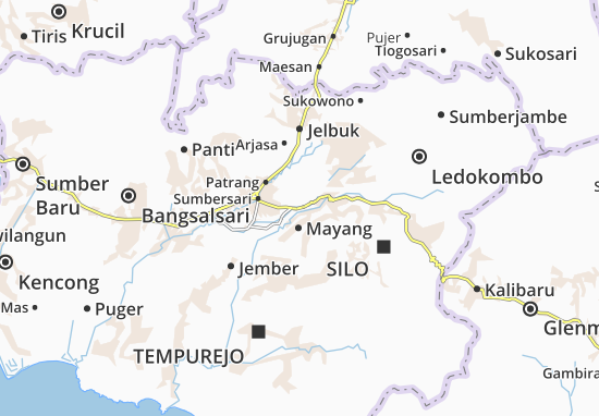 Karte Stadtplan Pakusari