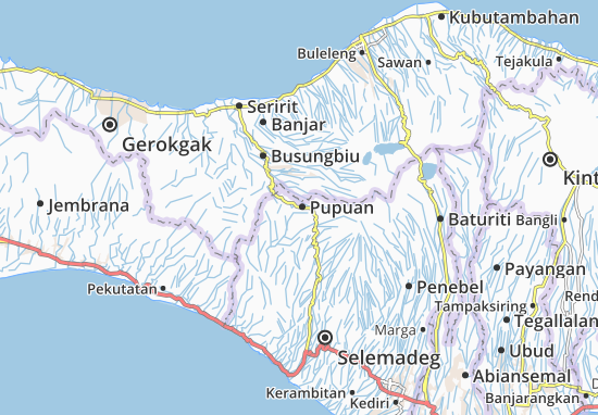 Karte Stadtplan Pupuan