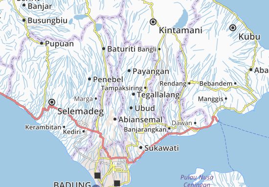 Karte Stadtplan Tegallalang