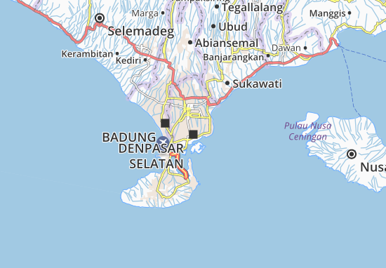 Karte Stadtplan Denpasar Selatan