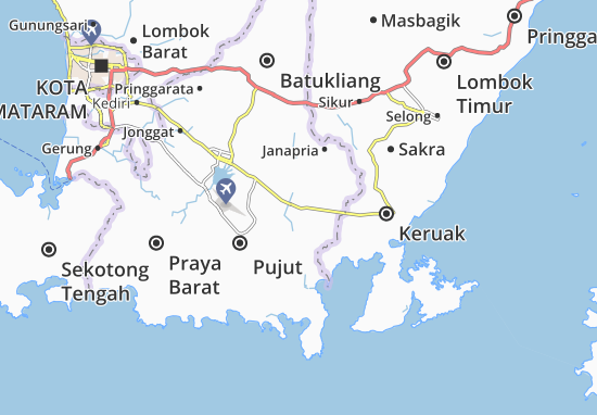 Karte Stadtplan Praya Timur