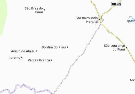 Kaart Plattegrond Bonfim do Piauí