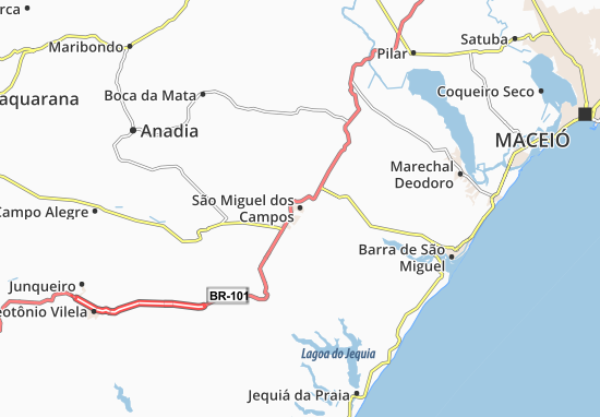 Kaart Plattegrond São Miguel dos Campos