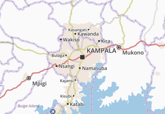Kaart Plattegrond Kampala