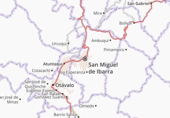 Karte Stadtplan San Miguel de Ibarra