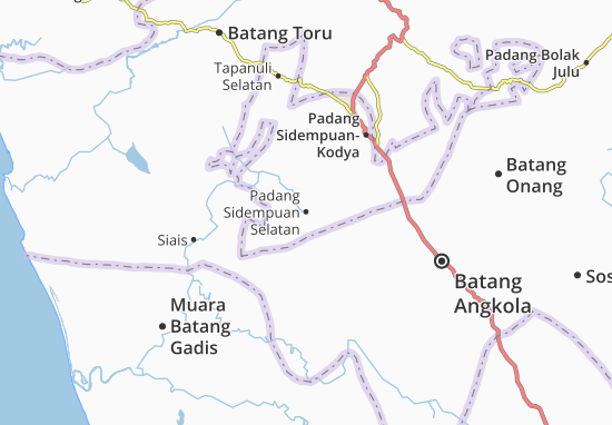 Kaart Plattegrond Padang Sidempuan Selatan