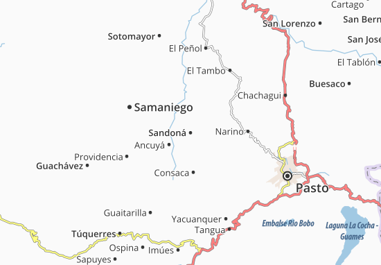 Karte Stadtplan Sandoná