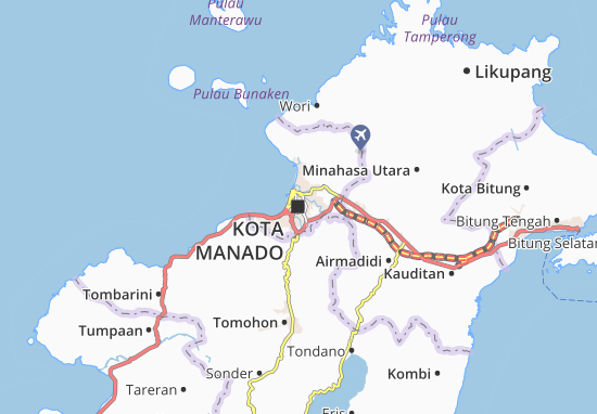 Karte Stadtplan Kota Manado
