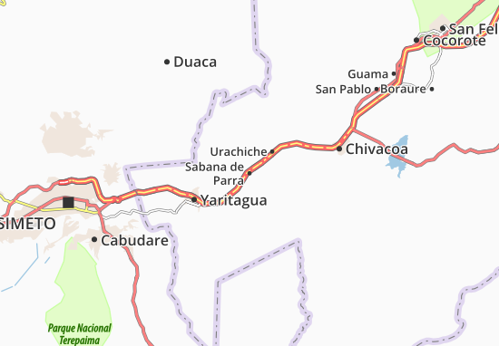 Karte Stadtplan Sabana de Parra