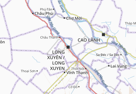 Kaart Plattegrond Long Xuyên