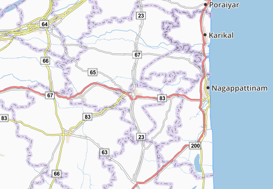 Kaart Plattegrond Thiruvarur