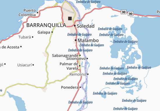 Mapa Sabanagrande