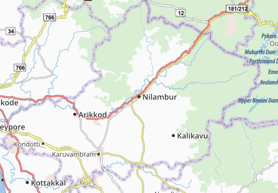 Karte Stadtplan Nilambur