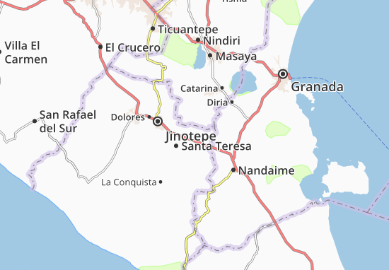Karte Stadtplan La Paz de Carazo