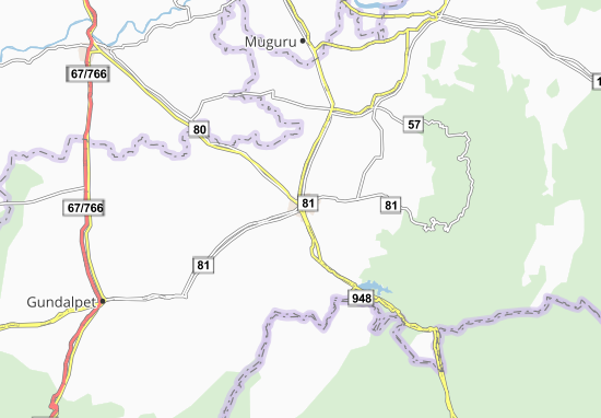 Kaart Plattegrond Chamrajnagar