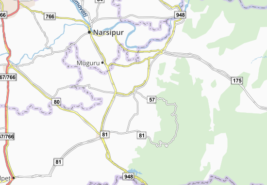 Karte Stadtplan Yelandur
